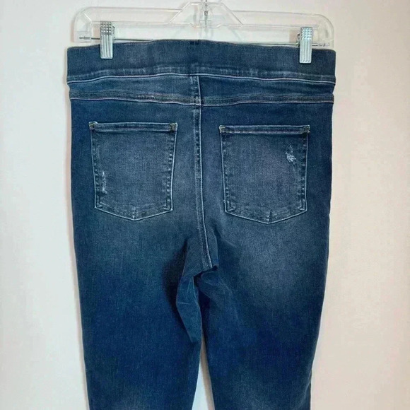 Spanx shape and lift distressed skinny jeans in medium wash blue - Picture 7 of 15